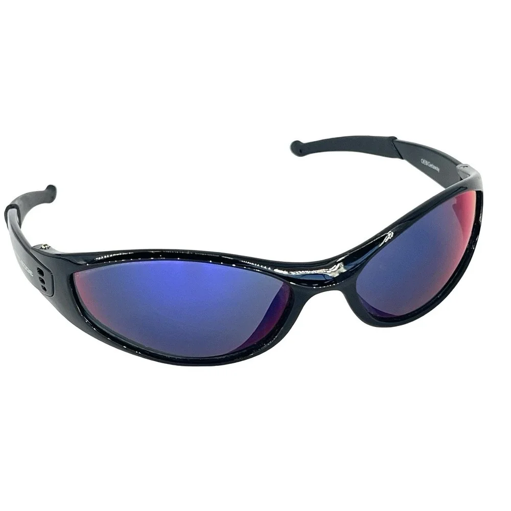 OE8 Getaway Sport Sunglasses Black Purple Mirror Wraparound Cycling Y2K